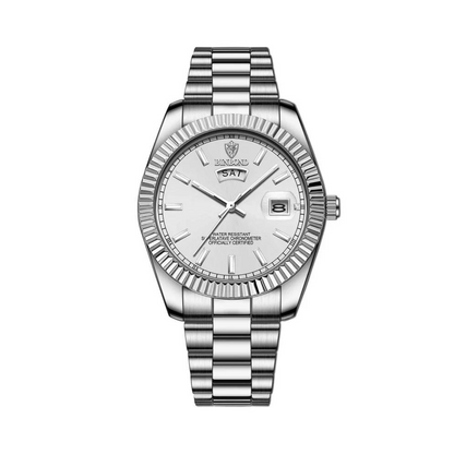 Men's Classic Luxury Stainless Steel Watch | Day Date Quartz