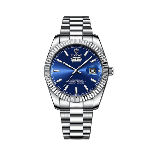 Men's Classic Luxury Stainless Steel Watch | Day Date Quartz