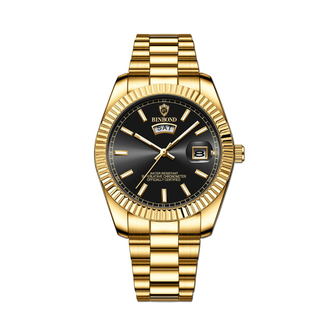 Men's Classic Luxury Stainless Steel Watch | Day Date Quartz