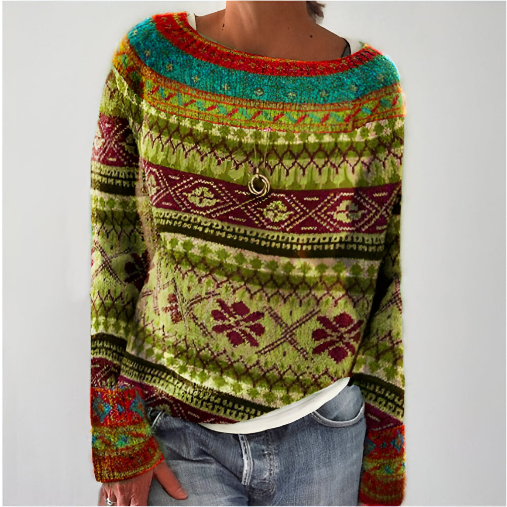Women Oversized Knitted Jumper | Cozy Long Sleeve Crew Neck Sweater