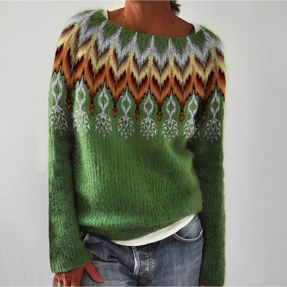 Women Oversized Knitted Jumper | Cozy Long Sleeve Crew Neck Sweater