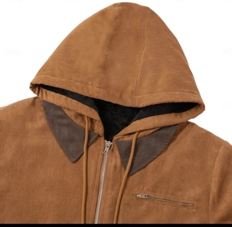 Men’s Hooded Fleece Lined Jacket | Warm Winter Casual Coat