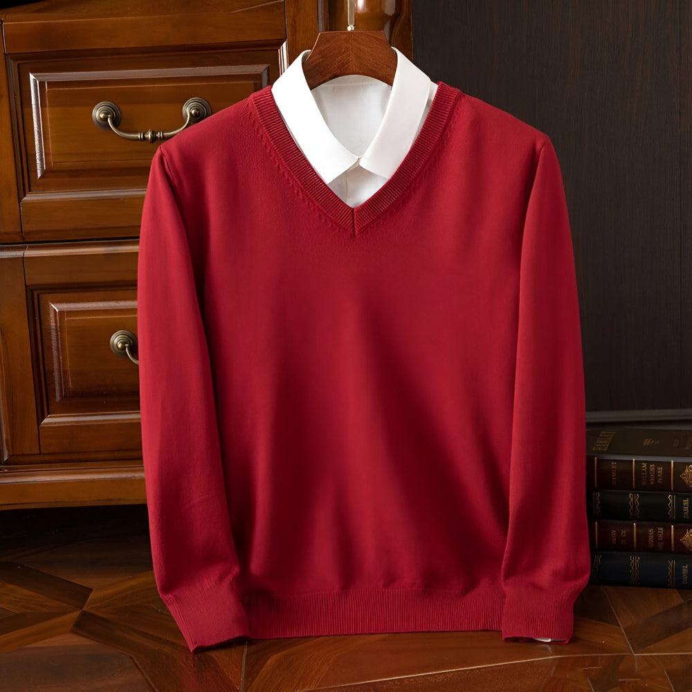 Men's V Neck Sweater – Long Sleeve Layered Knitwear