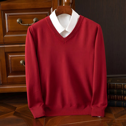 Men's V Neck Sweater – Long Sleeve Layered Knitwear