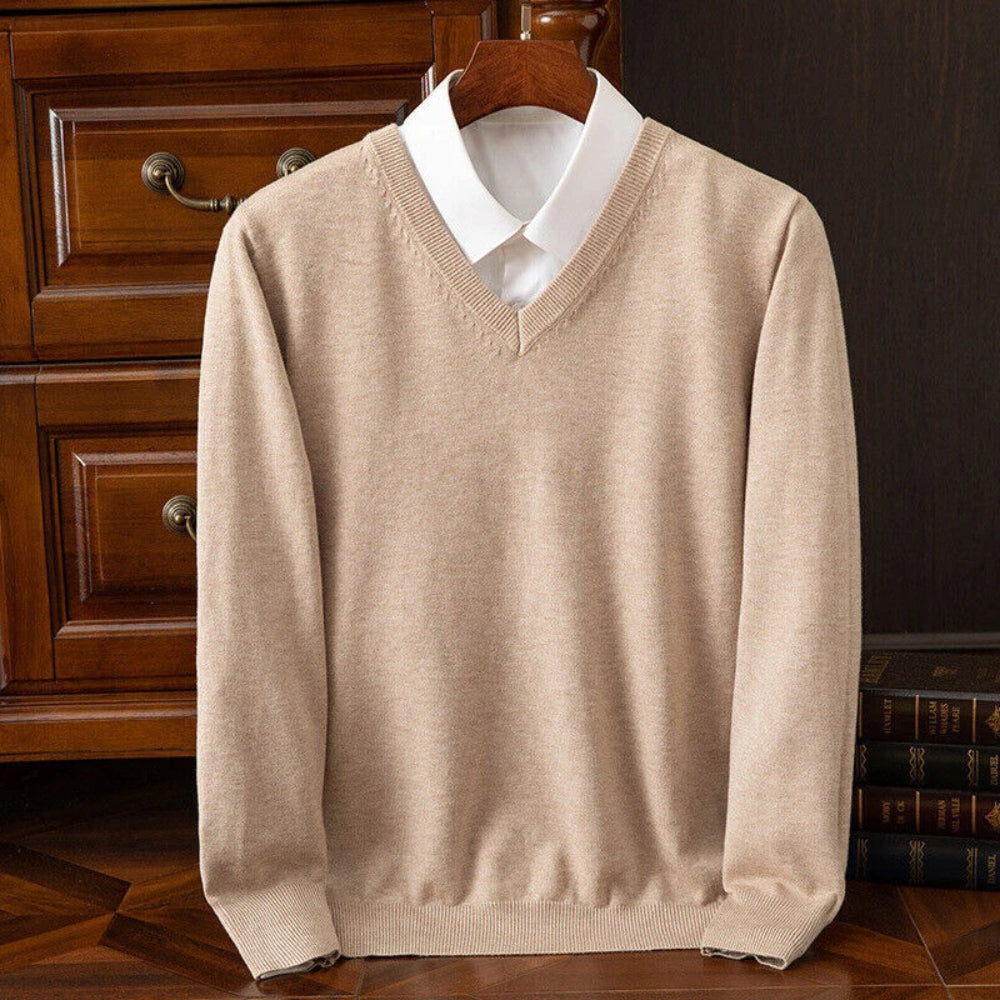 Men's V Neck Sweater – Long Sleeve Layered Knitwear