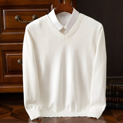 Men's V Neck Sweater – Long Sleeve Layered Knitwear