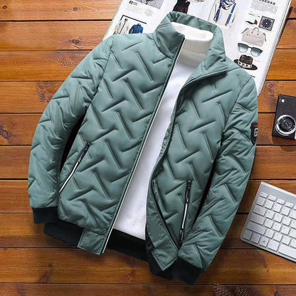 Men’s Lightweight Quilted Bomber Jacket | Casual Zip Closure