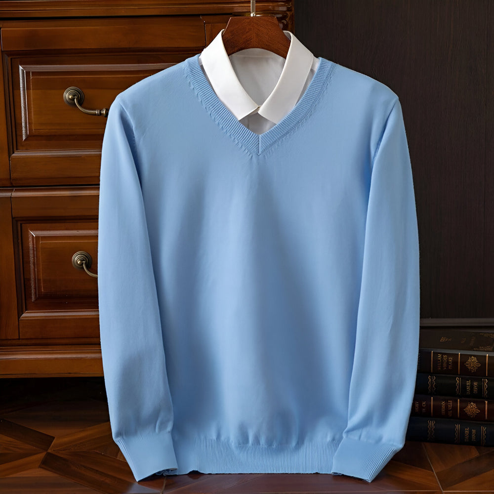 Men's V Neck Sweater – Long Sleeve Layered Knitwear