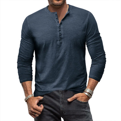 Men’s Casual Henley Shirt | Long Sleeve Slim Fit Top