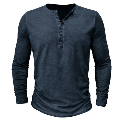 Men’s Casual Henley Shirt | Long Sleeve Slim Fit Top
