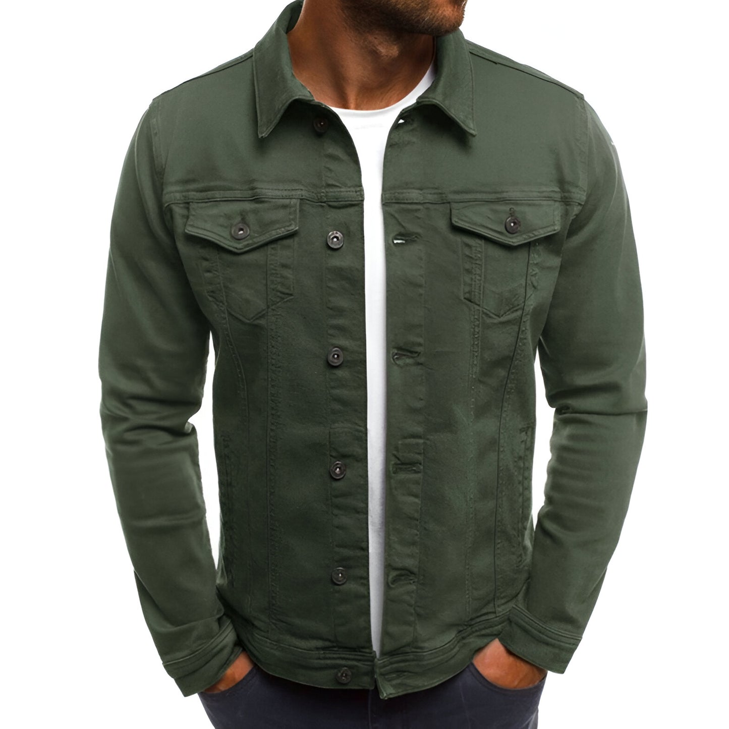 Men’s Denim Jacket | Casual Button Up Jean Coat