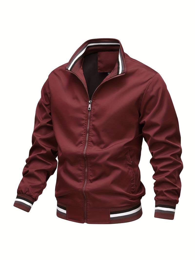 Men’s Lightweight Bomber Jacket | Casual Zip Up Windbreaker