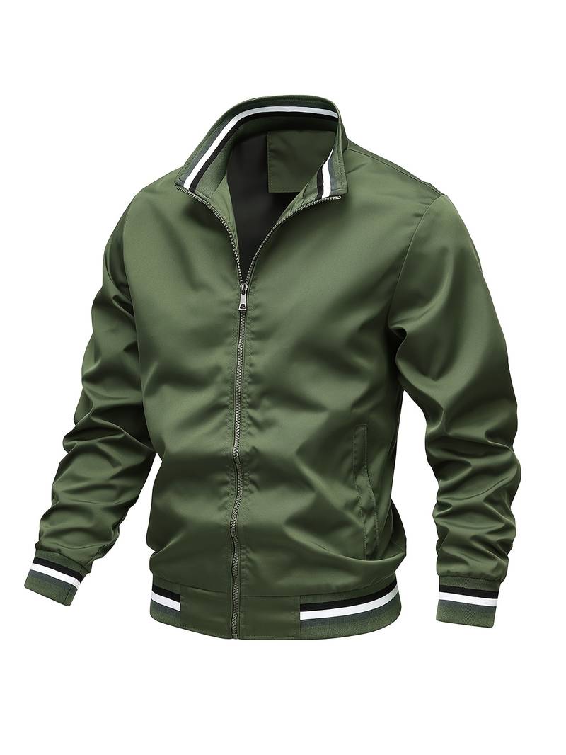 Men’s Lightweight Bomber Jacket | Casual Zip Up Windbreaker