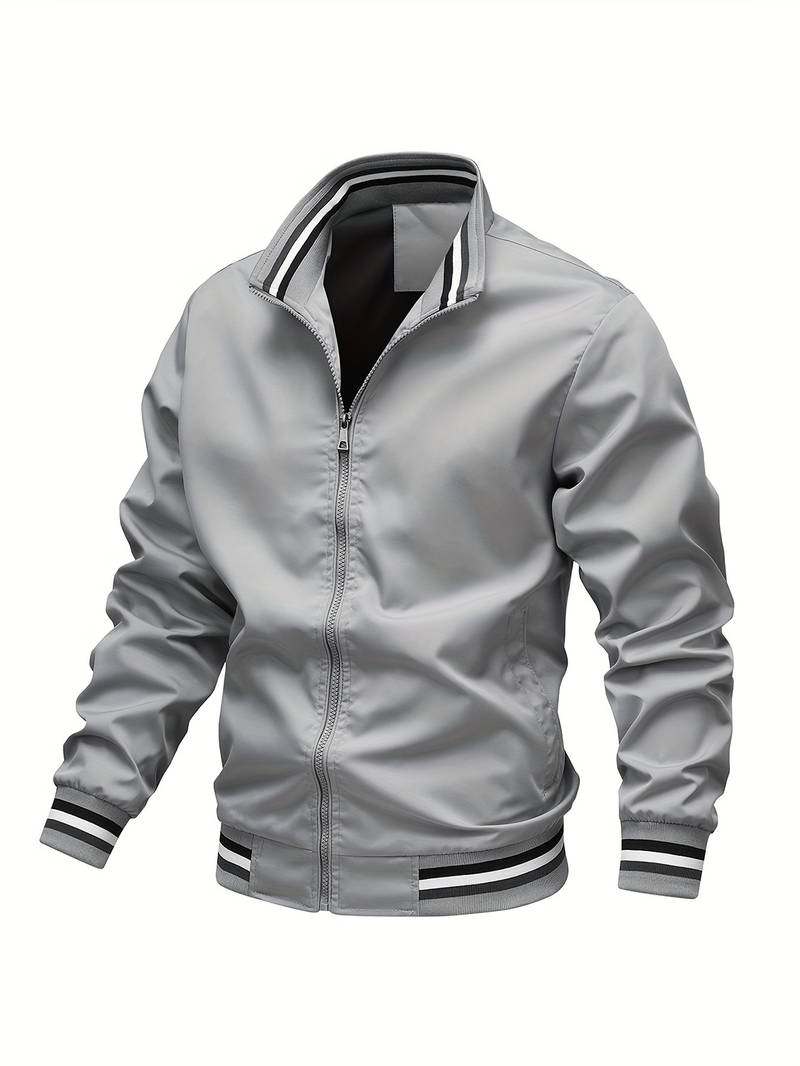 Men’s Lightweight Bomber Jacket | Casual Zip Up Windbreaker