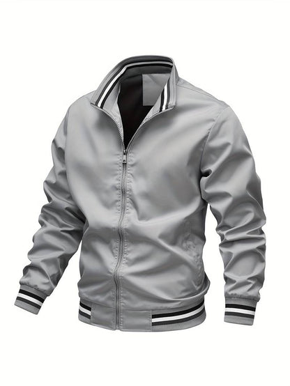Men’s Lightweight Bomber Jacket | Casual Zip Up Windbreaker