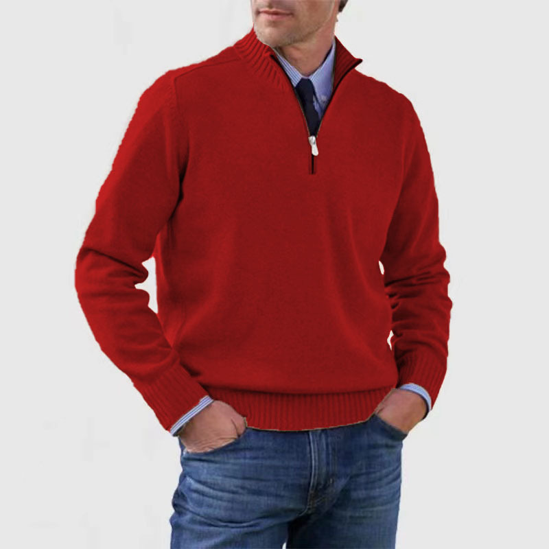 Men's Half Zip Knit Sweater | Stylish Pullover Jumper