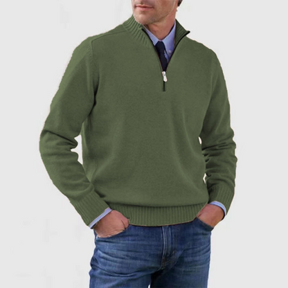 Men's Half Zip Knit Sweater | Stylish Pullover Jumper