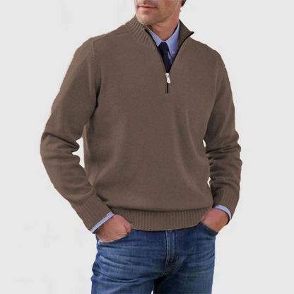 Men's Half Zip Knit Sweater | Stylish Pullover Jumper