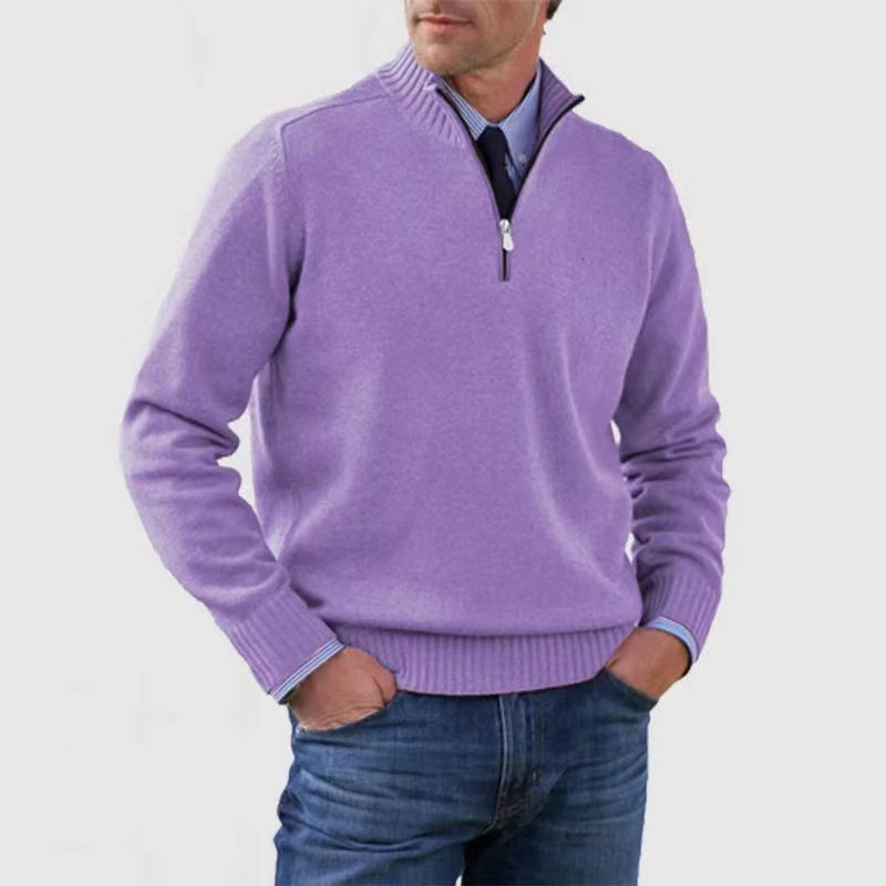 Men's Half Zip Knit Sweater | Stylish Pullover Jumper