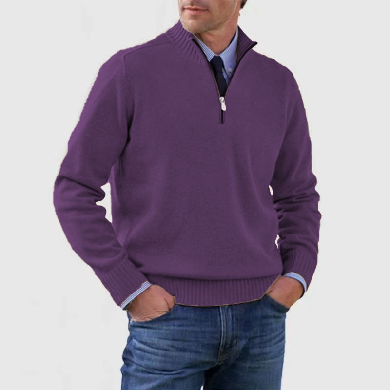 Men's Half Zip Knit Sweater | Stylish Pullover Jumper