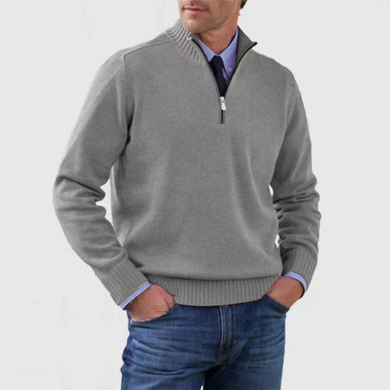 Men's Half Zip Knit Sweater | Stylish Pullover Jumper