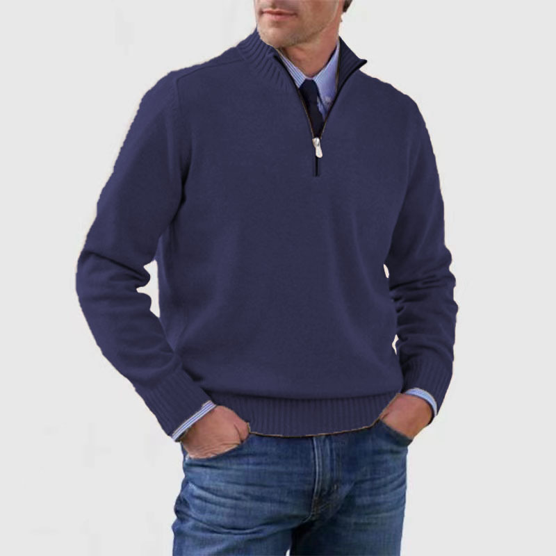 Men's Half Zip Knit Sweater | Stylish Pullover Jumper