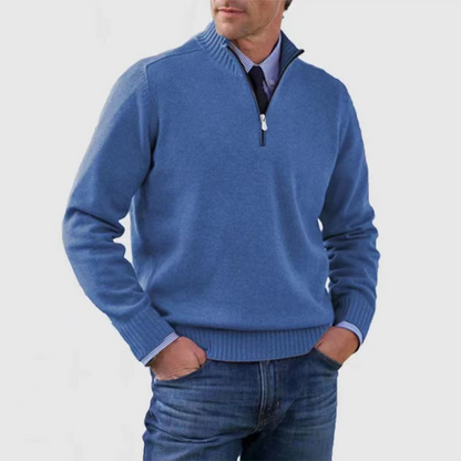 Men's Half Zip Knit Sweater | Stylish Pullover Jumper