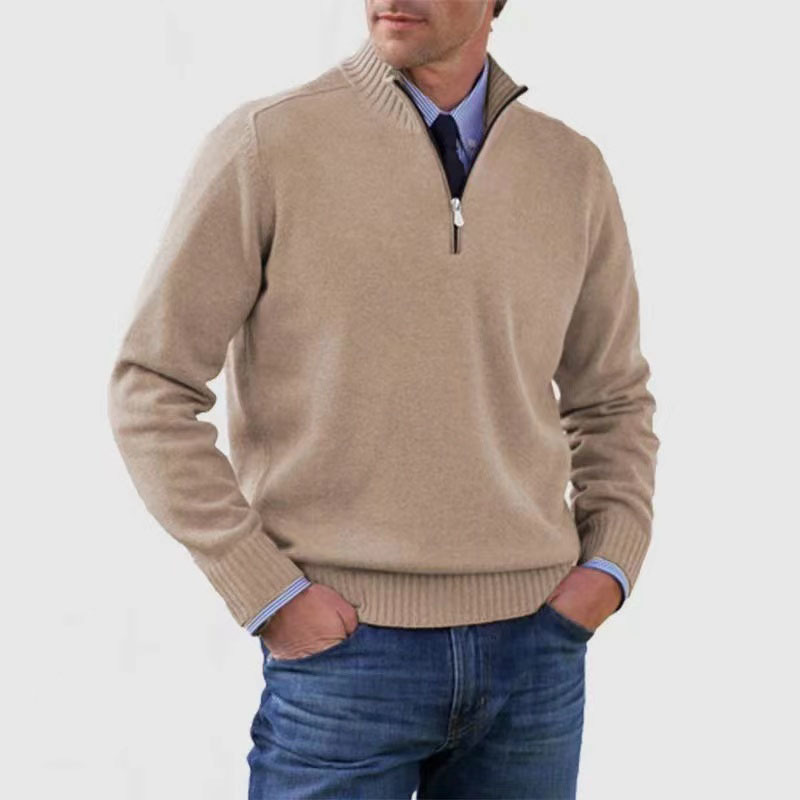 Men's Half Zip Knit Sweater | Stylish Pullover Jumper