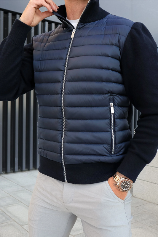 Men’s Lightweight Quilted Bomber Jacket | Padded Slim Fit Zip Up