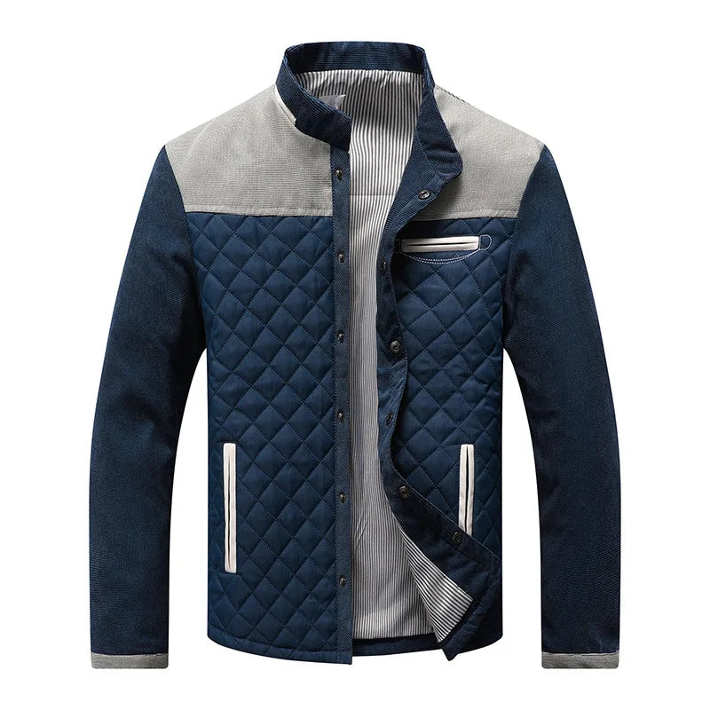 Men’s Quilted Casual Jacket | Slim Fit Lightweight Zip Up Coat