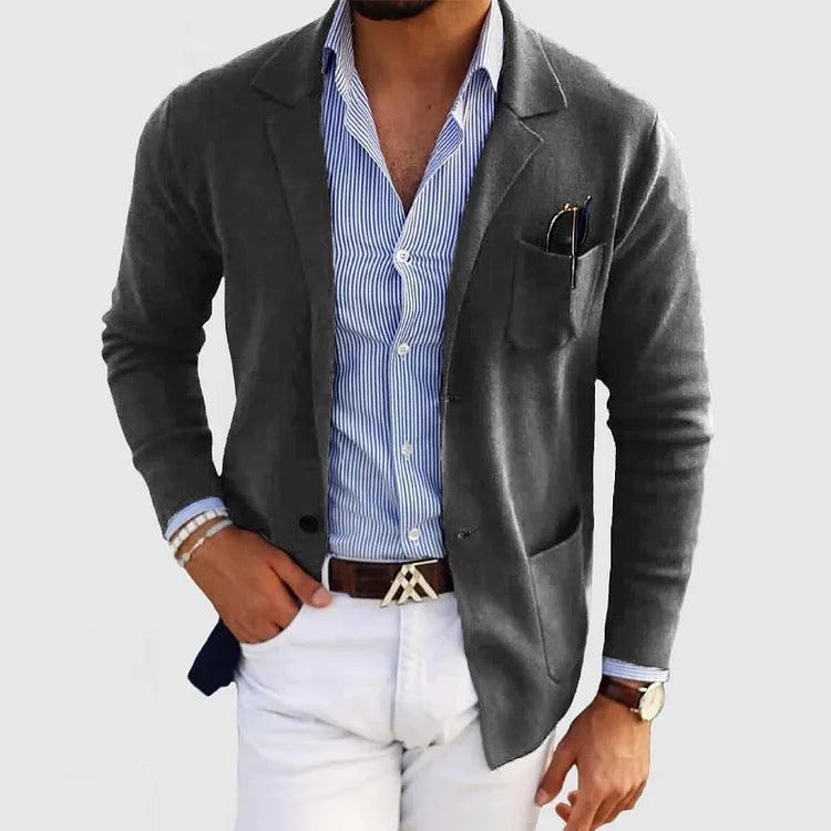 Men’s Lightweight Casual Blazer | Slim Fit Cardigan Jacket