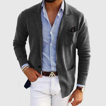 Men’s Lightweight Casual Blazer | Slim Fit Cardigan Jacket