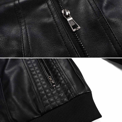 Men’s Faux Leather Hooded Biker Jacket | Zip Closure Stylish