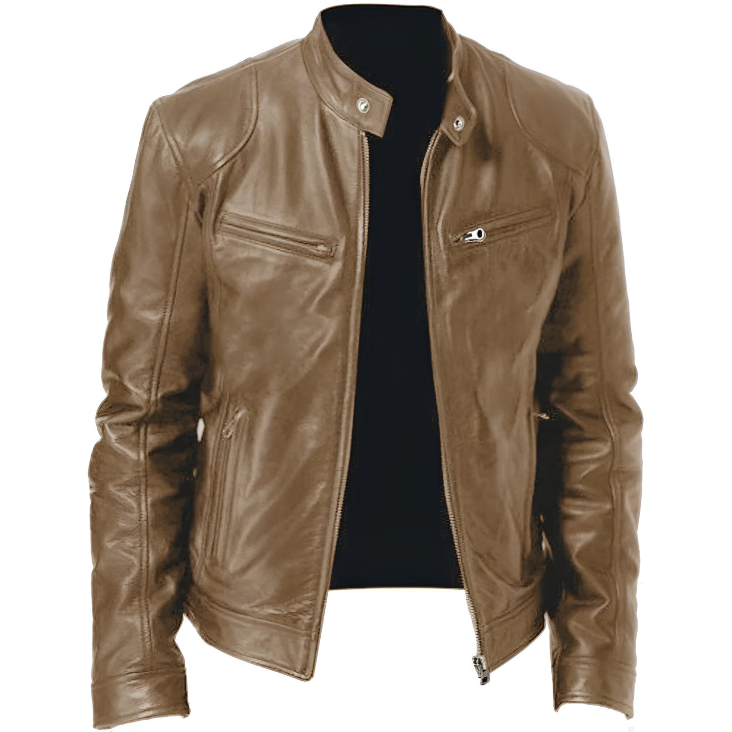 Men’s Leather Biker Jacket | Slim Fit Casual Moto Coat