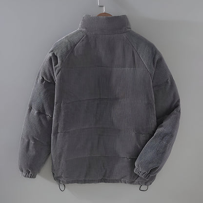 Men’s Corduroy Padded Jacket | Warm Quilted Casual Zip Up