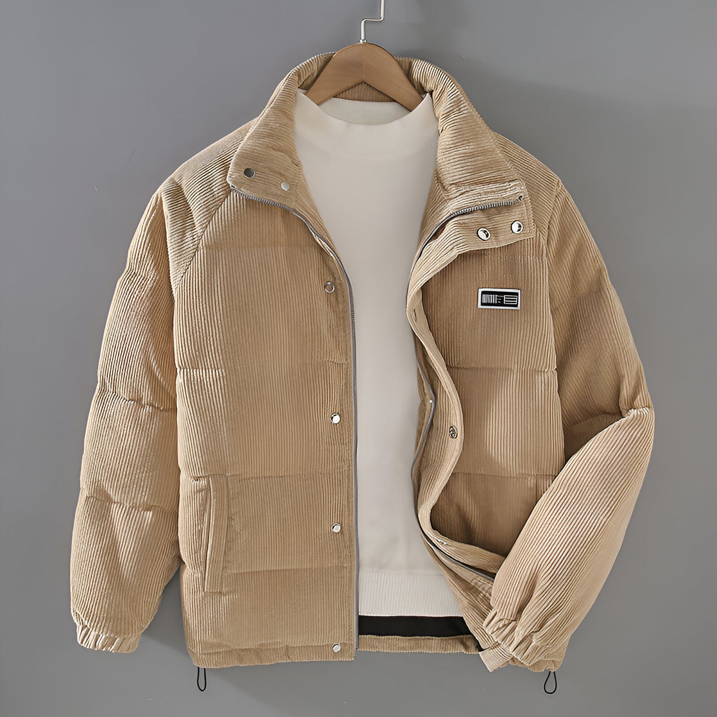 Men’s Corduroy Padded Jacket | Warm Quilted Casual Zip Up