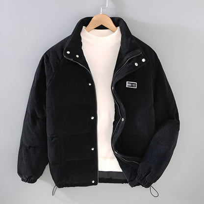 Men’s Corduroy Padded Jacket | Warm Quilted Casual Zip Up