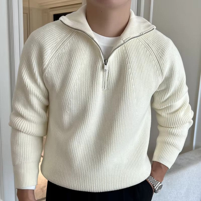 Men’s Warm Half Zip Jumper | Smart Casual Long Sleeve Knitwear