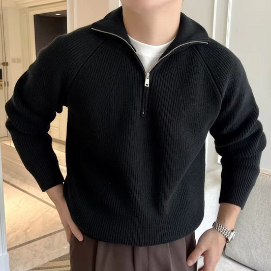 Men’s Warm Half Zip Jumper | Smart Casual Long Sleeve Knitwear