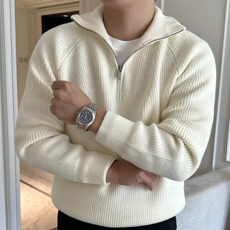 Men’s Warm Half Zip Jumper | Smart Casual Long Sleeve Knitwear