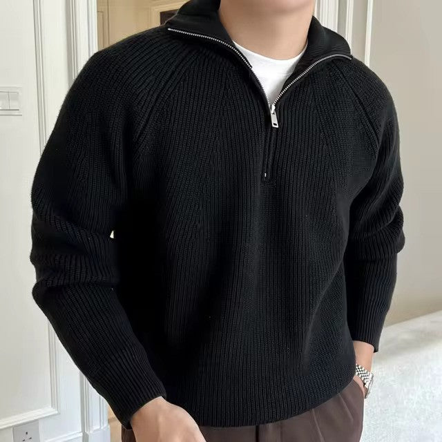 Men’s Warm Half Zip Jumper | Smart Casual Long Sleeve Knitwear