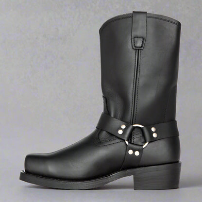 Stylish Vegan Leather Biker Boots for Men - Image 2