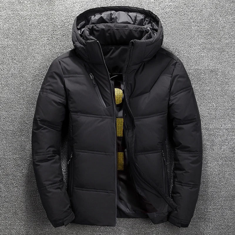 Men's Warm Waterproof Winter Puffer Jacket | Hooded Insulated