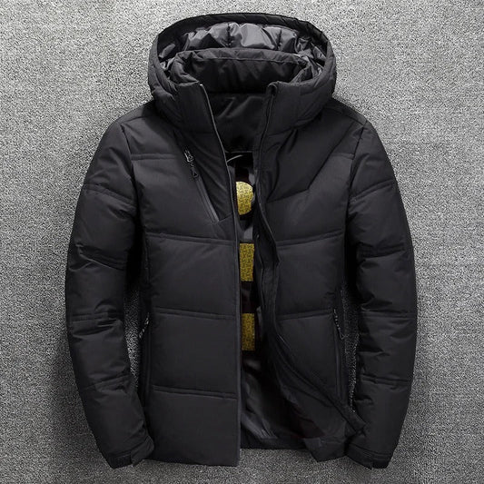 Men's Warm Waterproof Winter Puffer Jacket | Hooded Insulated