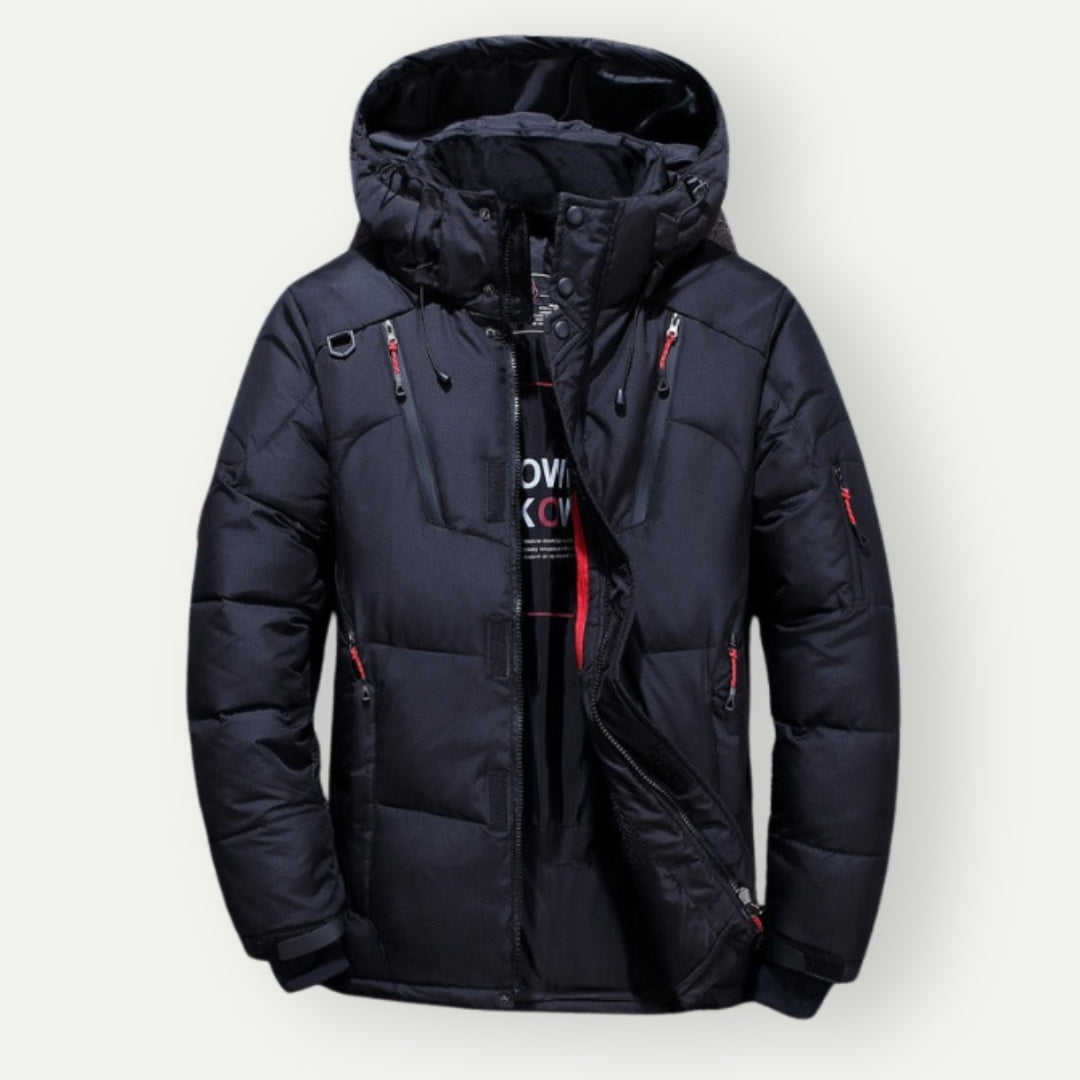 Men’s Warm Hooded Winter Jacket | Puffer Zip Up Insulated