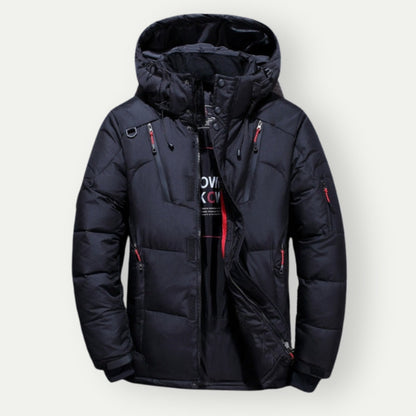 Men’s Warm Hooded Winter Jacket | Puffer Zip Up Insulated