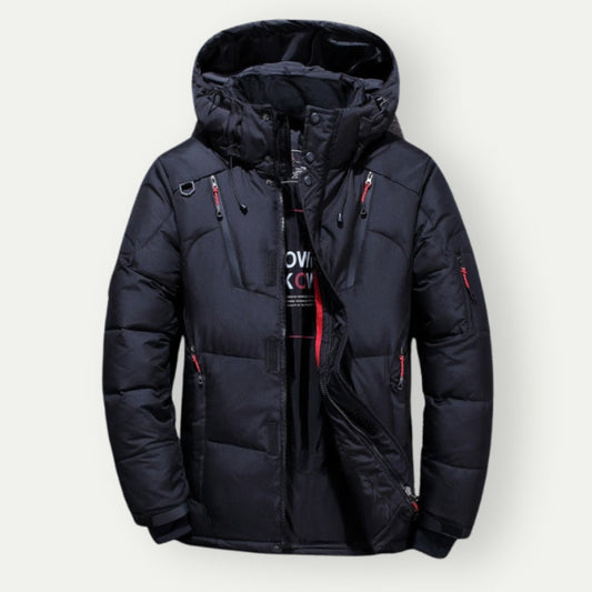 Men’s Warm Hooded Winter Jacket | Puffer Zip Up Insulated