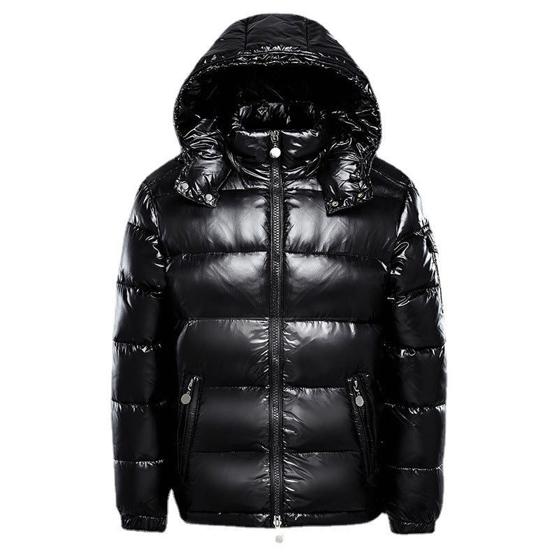 Men’s Hooded Shiny Puffer Jacket | Quilted Waterproof Winter