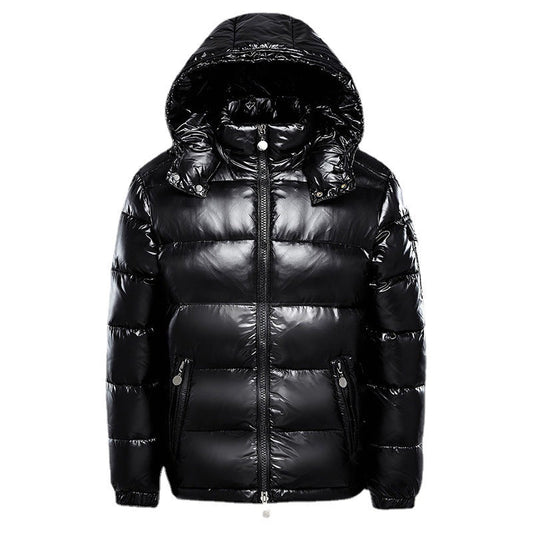 Men’s Hooded Shiny Puffer Jacket | Quilted Waterproof Winter