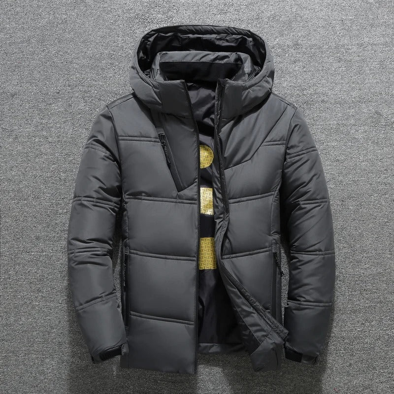 Men's Warm Waterproof Winter Puffer Jacket | Hooded Insulated